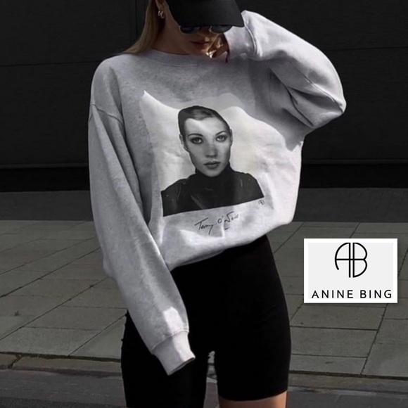 ANINE BING Ramona Sweatshirt Ab X To Kate Moss in Heather Grey XS Rare Revolve - Picture 3 of 16
